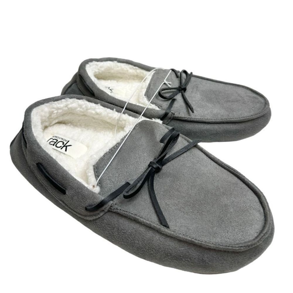 Nordstrom Rack Slippers Womens Size Large Faux Fur‎ Gray Slip On Style NEW